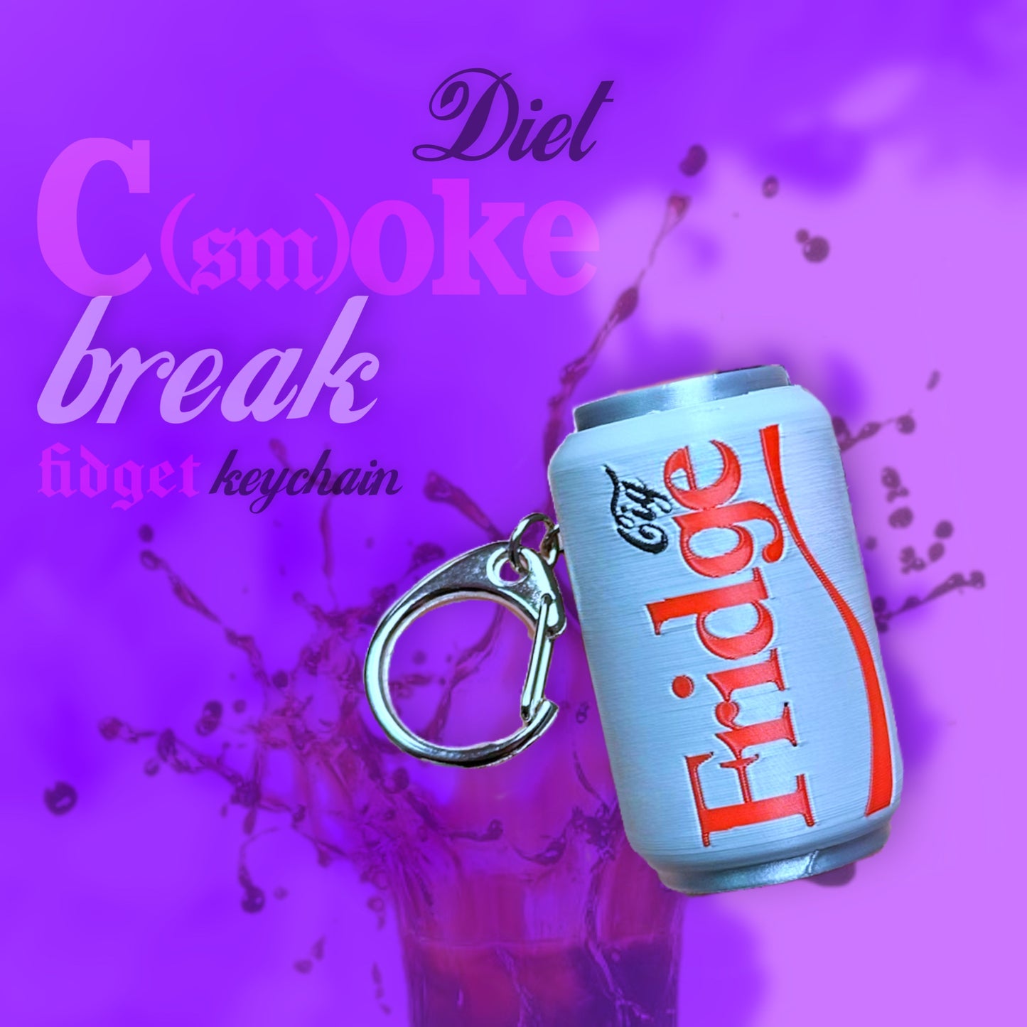 Fridge Cig Fidget Clicker Keychain