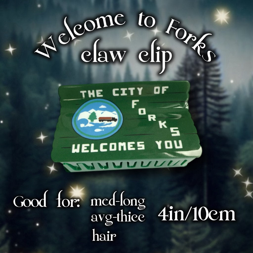 Welcome To Forks Claw Clip