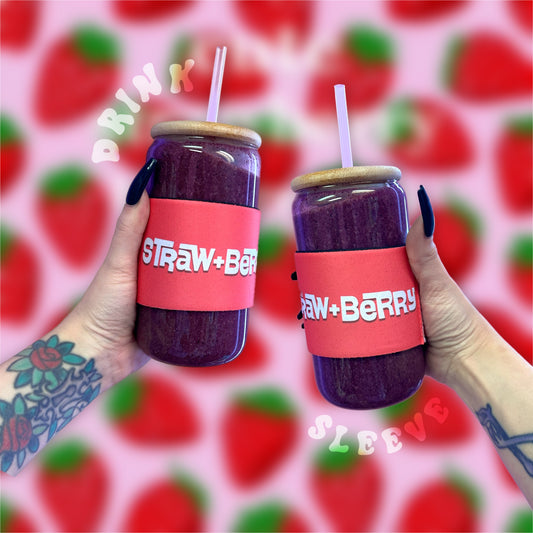 Straw + Berry Coffee Cup Sleeve