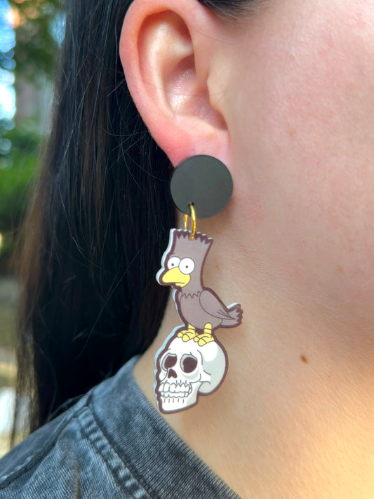 Eat My Shorts Quoth the Raven Earrings