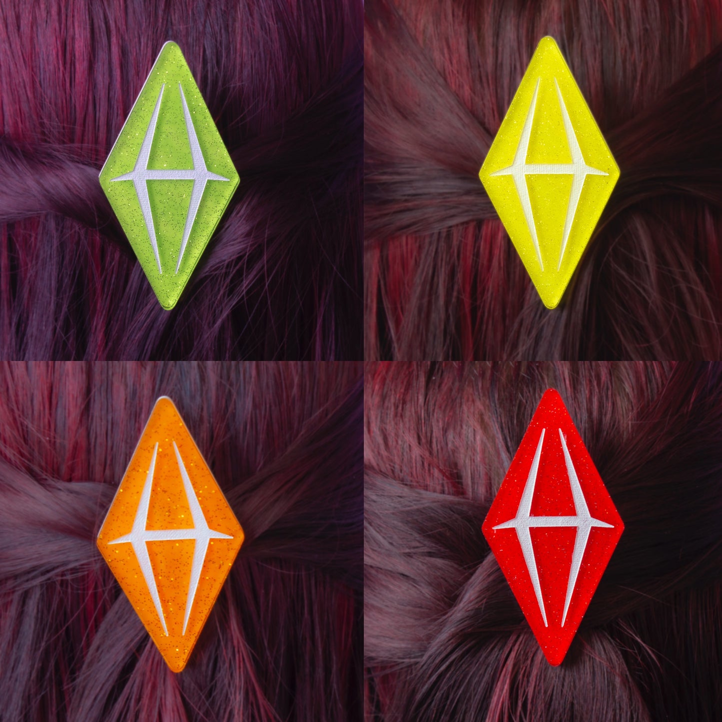 Sims Plumbob Hair Clips